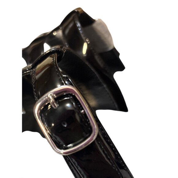 Vionic Sz 10 Black Patent Leather Slide Sandals With Adjustable Buckles - Picture 3 of 8